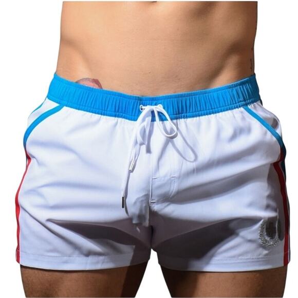 Andrew Christian Navigator Swim Shorts White Medium - Picture 1 of 5